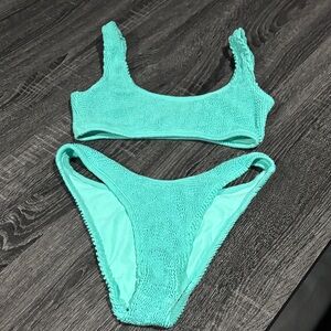 Honey swim Turquoise Textured Bikini Set med